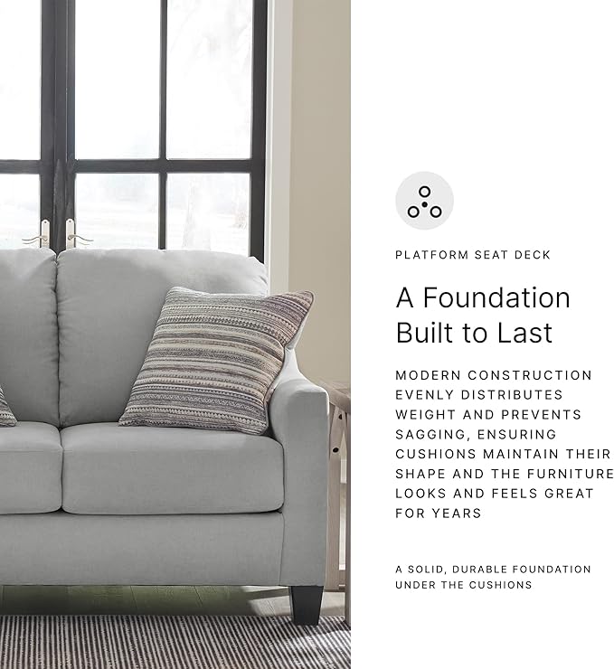 Signature Design by Ashley Adlai Casual Loveseat with 2 Toss Pillows Light Gray
