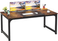 LITTLE TREE 70.8 Inch X-Large Executive Computer Office Desk Brown+Black