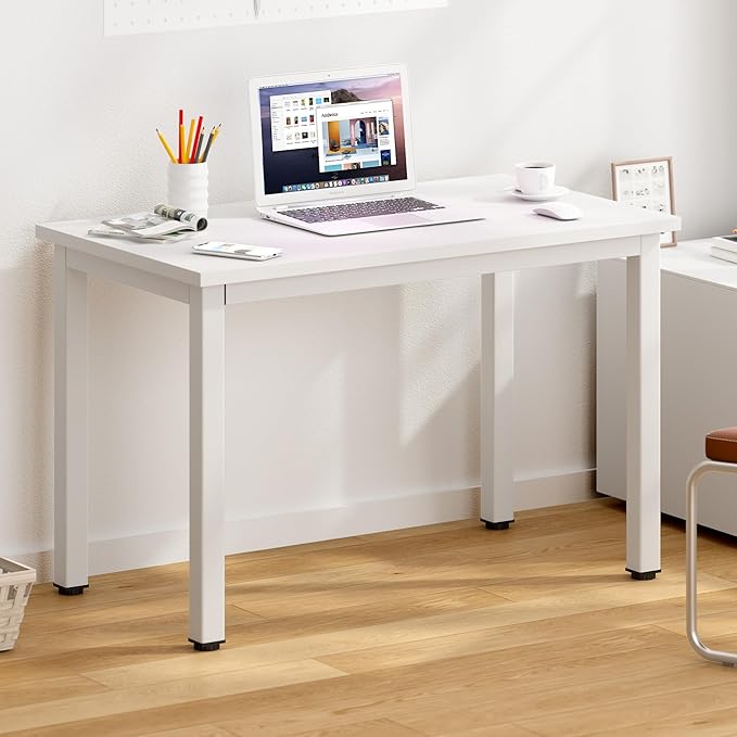 DlandHome Computer Desk 31.5 inch Modern Simple Desk Computer Table Study Writing Desk for Home Office White