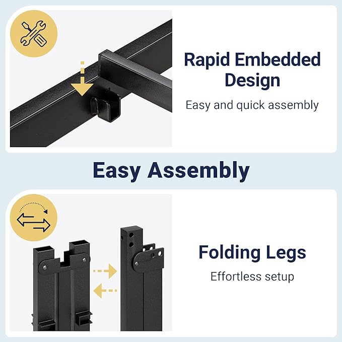 Allewie King Size Bed Frame 14 inch Metal Platform Beds with Storage Space No Box Spring Needed and Easy Assembly Black