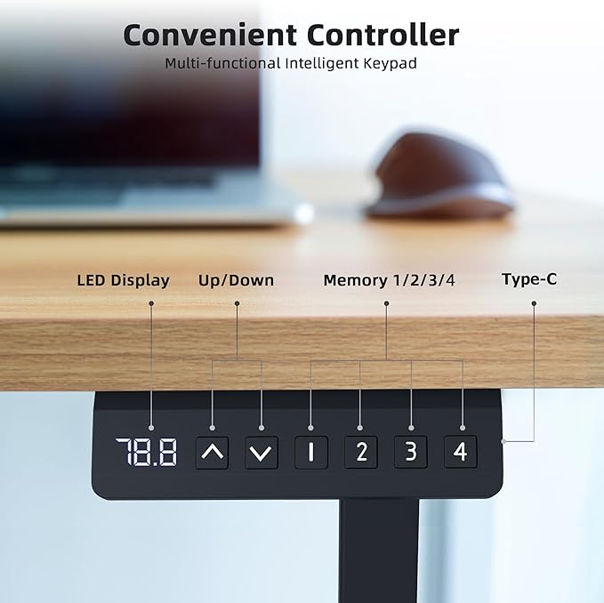 Standing Desk Frame with 330lbs Powerful Dual Motor Electric Adjustable Height Computer Desk Legs Sit Stand Up Desk Base with Memory Controller for Home Office BlackED04NB (Frame Only)
