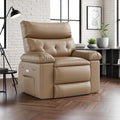 GarveeHome Electric Power Recliner Chair - PU Leather Swivel Rocker with Massage &amp Heat 270° Rotation Side Pocket &amp Remote Control - Compact 21 in Wide Motorized Glider for Living Room Nurs