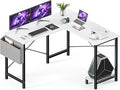 Sweetcrispy L Shaped Desk - Computer Desk Corner Desks Gaming Desk PC Table with CPU Stand Side Bag for Home Office Dorm Sturdy Writing Workstation White 50-Inch