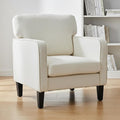 Simple Deluxe Modern Accent Chair Stylish Armchair for Adults with Backrest Cozy Lounge Seat Perfect for Living Room Bedroom Reading Nook Waiting &amp Reception Area White