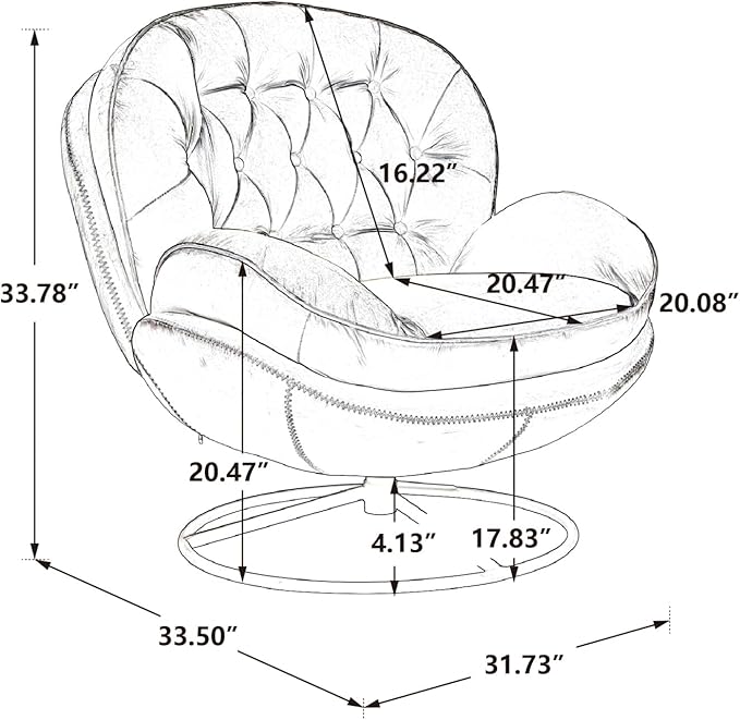 i-POOK Velvet Swivel Chair with Matching Swivel Ottoman Modern Upholstered Accent Chair with Round Black Metal Base and Backrest for Bedroom Living Room and Apartment Blue