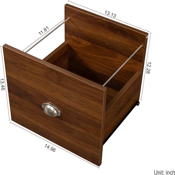Computer Desk with Hutch and Drawers Gaming Home Office Desk with Storage Cabinet and Bookshelf Computer Workstations for Home Office Walnut (Style-01)