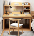 Home Office Desk with Open Storage Standing Computer Desk Wooden Writing Table Floor Laptop Table Wood Color for Living Room Study Room