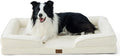 Bedsure Orthopedic Dog Beds Large Sized Dog - Washable Large Dog Cat Bed Waterproof Comfort Dogs Couch Sofa with Washable Removable Cover Pet Bed with Nonskid Bottom Ivory 35