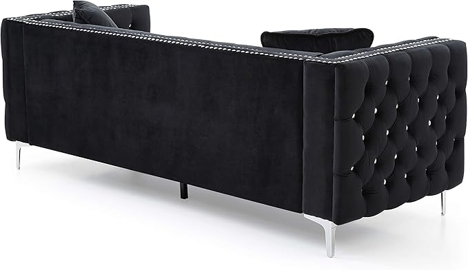 Glory Furniture Paige Sofa Black. Living Room Furniture 30 H x 86 W x 34 D