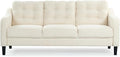 SAFAVIEH Couture Furniture Collection Nathaniel Cream Tufted 3-Seater Sofa