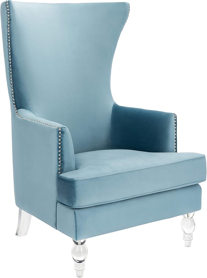 Safavieh Couture Geode Modern Light Blue Wingback Chair