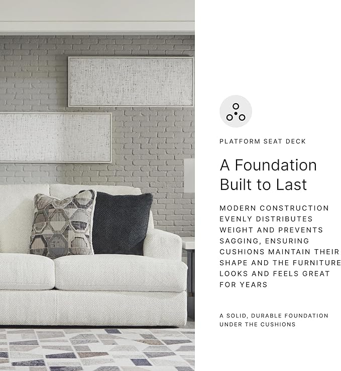 Signature Design by Ashley Karinne Coastal Sofa with Non-skid Legs White