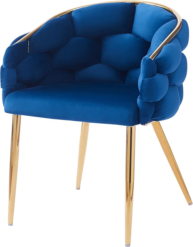 Luxury Handmade Accent Chair with Gold Legs Modern Velvet Armchair for Living Room and Bedroom