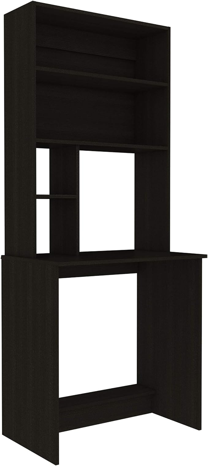 50 Work Study Desk Four Shelves Writing Desk One Lower Shelf for Study and Home Office-Black