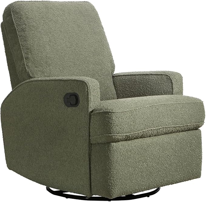 Second Story Home Tucker Swivel Recliner Ultra-Plush Cushioned Nursery Chair with 360° Swivel &amp Recline Modern &amp Stylish Accent Chair for Living Room or Nursery (Sage Boucle)