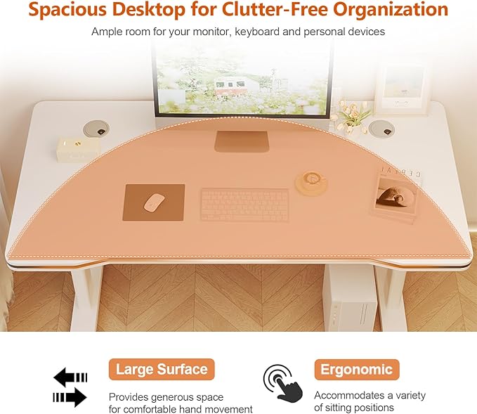 Gaming Desk Modern Simple Style Computer Desk with Sturdy Desktop for Home Office Bedroom Study Home Office Desk with Black Desktop Easy Assembly