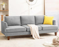 Mid Century Modern Couches for Living Room 89 Comfy Grey Couch Sofa with 3-Seater Deep Seats Upholstered Sofas for Living Room Office Apartment Bedroom