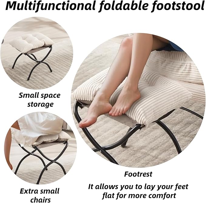 Modern Lazy Chair with Ergonomic Ottoman Comfortable Lounge Chair with Footrest for Space Saving Comfy Reading Armchair for Living Room Bedroom Office White