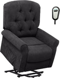 Giantex Power Lift Chair Electric Recliner for Elderly Adjustable Backrest Footrest Heavy Duty Motorized Living Room Chair Sofa with Side Pocket Remote Control Power Lift Recliner (Black)