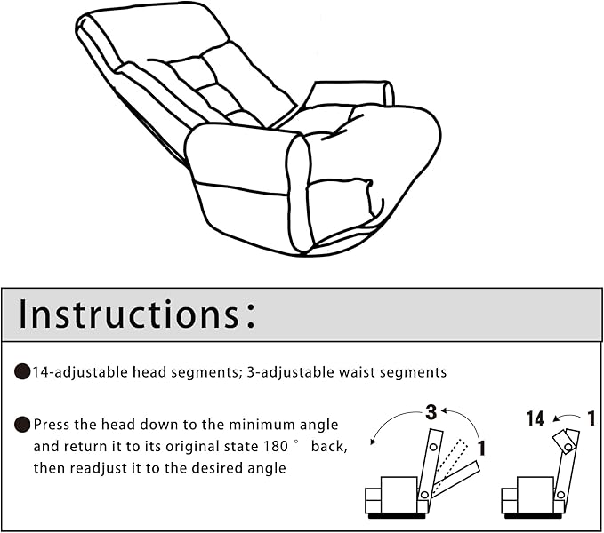 Adjustable Head and Waist Game Chair Lounge Chair in The Living Room 360 Degree rotatable Sofa ChairRotatable seat Leisure Chair Deck Chair