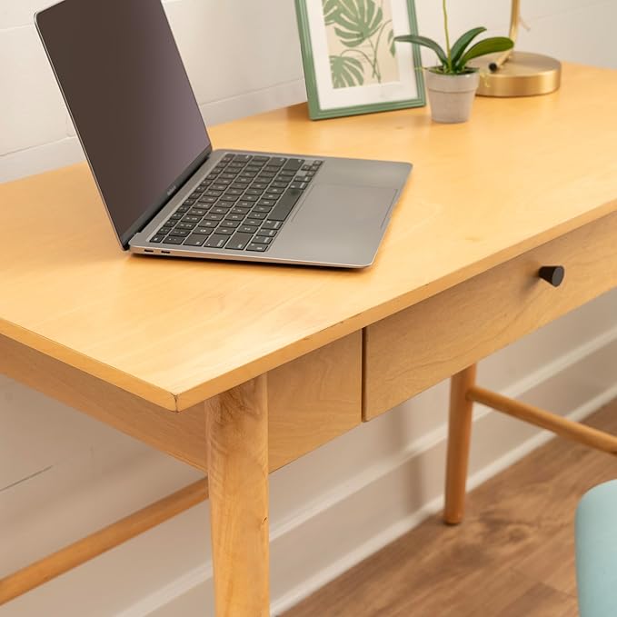 Melissa Natural Wooden One Drawer Writing Desk by Linon