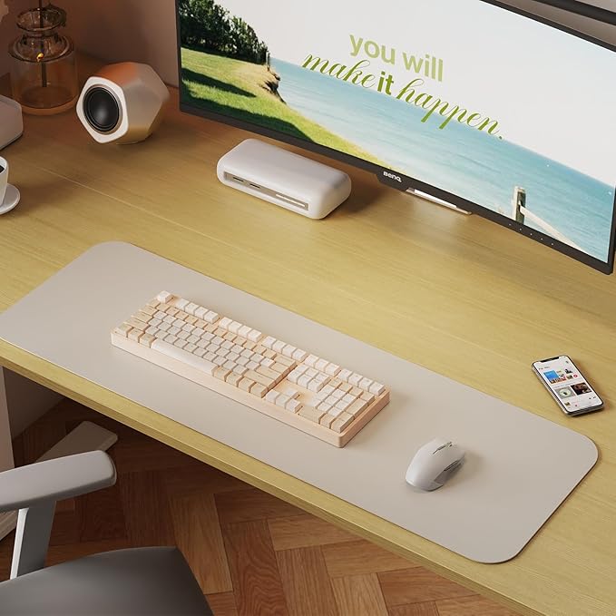 55x24 Inches Height Adjustable Electric Standing Desk with 2 Hooks for Home Office Ergonomic Sit Stand up Desk with Splice Board Oak