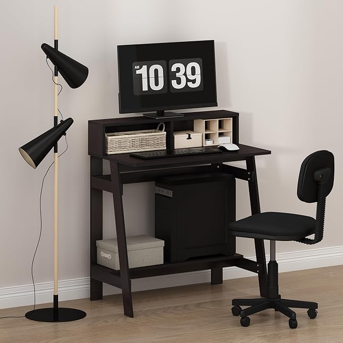Furinno Simplistic A Frame Computer Desk Dark Walnut