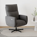 Power Swivel Recliner Chair Modern Electric with USB &amp Type-C Ports Upholstered Velvet Swivel Recliner Chair 360° Swivel for Office &amp Living Room Easy Assembly (Dark Gray)