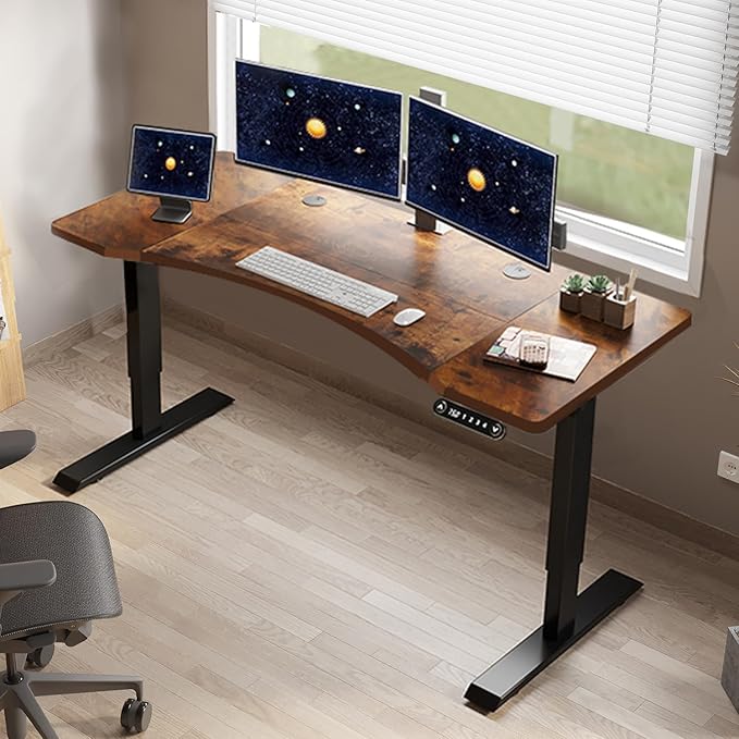 55 Inch Computer Desk Large Office Desk for Home Office Modern Writing Table with Sturdy Metal Frame