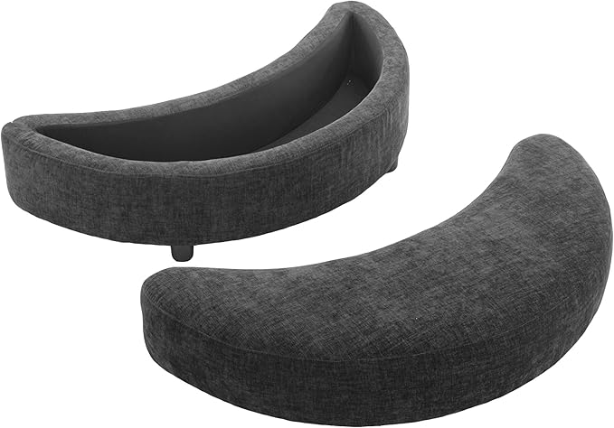 360° Swivel Accent Barrel Chair with Storage Ottoman Modern Linen Leisure Chair Round Accent with 4 Pillows Metal Base Bucket Design Leisure Chair for Living Room (Gray * Ottoman)
