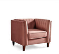 Container Furniture Modern Luxury Velvet Chair for Living Room with High Density Foam Soft Fabric Upholstery Removable Cushions and Solid Wood Legs 36.6'' Wide Armchair Rose