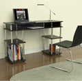 Elegant Escape No Tools Desk Home Office Desk with Shelves Corner Shelf Vanity Desk Computer Desk Nail Table for Nail Tech - 47.25 L x 15.75 W x 30 H Black