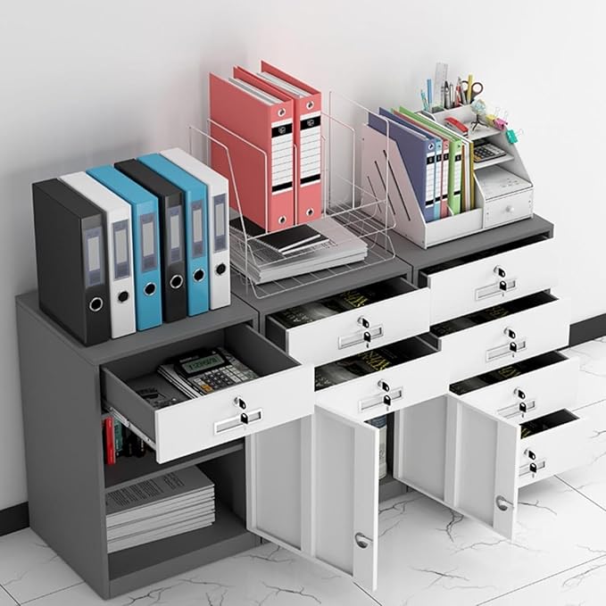Metal Home Office Mobile File Cabinets With Adjustable Shelves Drawers Lockable Storage Cupboard - Office Storage Cabinet Filing Cabinets(Black2 Drawer)