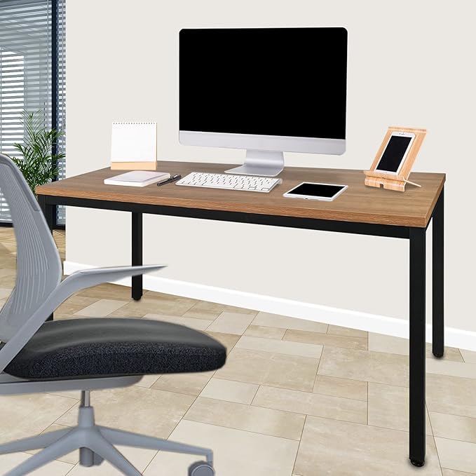 Boardest Computer Table 24x55 Inch DiningTable Computer DeskHome Office Desk Gaming Writing Work from Home Study Table Sturdy Metal Frame Modern SimpleWalnut and Black(24x55 Inches)