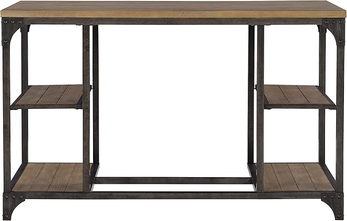 Powell Furniture Benjamin Metal Base Desk Driftwood