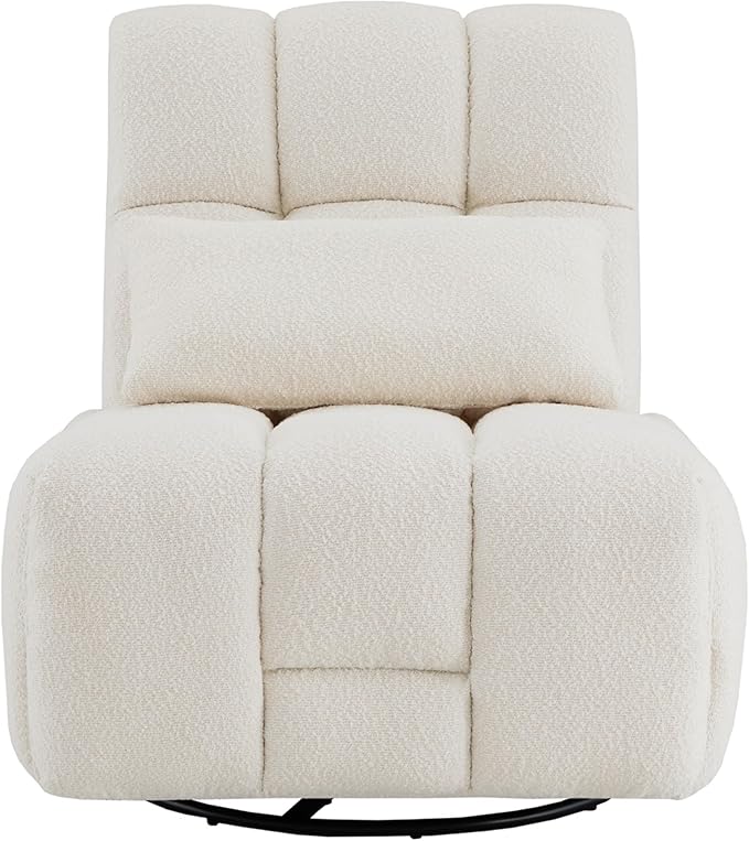 Watson &amp Whitely Oversized Power Recliner Chair for Adults Swivel Rocker Recliner Chair with Lumbar Support Ultra-Comfy Glider Recliner for Living Room Theater Seating Single Sofa Cream