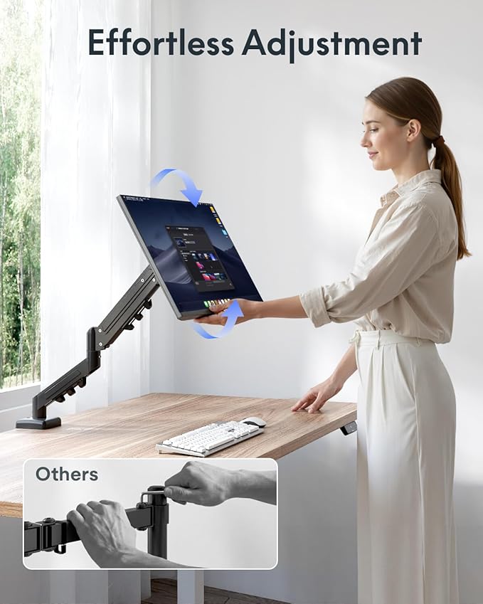 FLEXISPOT EN2 55''x28'' Standing Desk with Monitor Mount Bundle 1 Thick One-Piece Desktop Fully Adjustable Single Monitor Arm with Cable Management Bundle for Home Office Gaming &amp Study Mapl