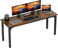 HOMCOM Modern Simple Large Computer Desk 71 Long Home Office Desk for Two Person Multi-Purpose Computer Table for Home Office Study Rustic Brown
