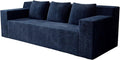 71 Small Boneless Couch Corduroy 3 Seater Couch for Living Room with 3 Pillows &amp Armrests Deep Seat Sofa for Small Spaces Apartment﻿ (Blue) | Small Boneless Couch