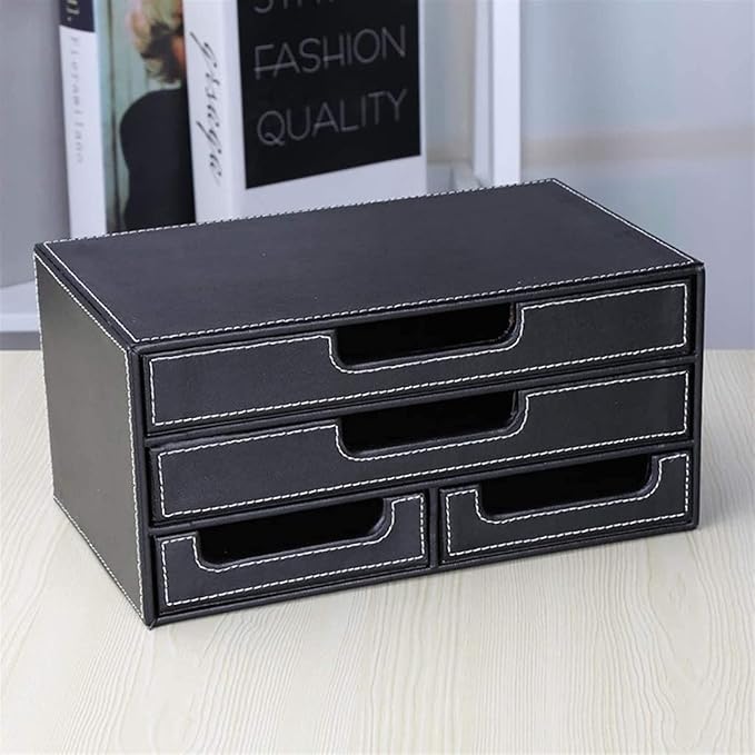 Home Office Office Supplies Organizer Desktop Leather Multifunctional File Organizer Drawer File Cabinet
