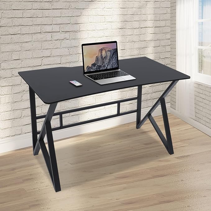 Computer Desk Home Office Writing Desk Gaming Desk with Large Work Surface Ergonomic Student Study Desk Laptop Table Modern Wood and Metal Study Table Workstation (47.24 * 23.62in)