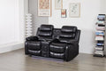 Faux Leather Manual Reclining Loveseat with LED and Console with SubWoofer