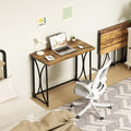 Folding Table 31.5 Small Desk for Bedroom Space Saving Foldable Computer Desk for Home Office Easy Assembly Brown Kaka