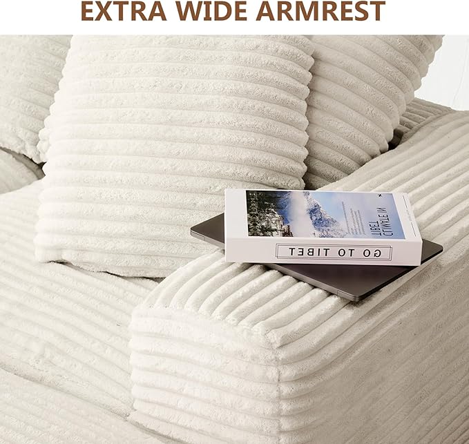 Modular Sectional Sofa Cloud Couch Corduroy Fluffy Couch Sectional Couches for Living Room