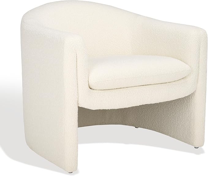 SAFAVIEH Couture Collection Laylette Ivory Boucle Accent Chair (Fully Assembled)