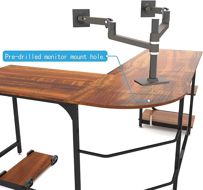 Weehom Reversible L-Shaped Desk with Shelves Large Corner Gaming Computer Desks for Home Office Writing Workstation Wooden Table