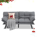 MUUEGM 71 Futon Sofa Bed Convertible Couch Bed Modern Loveseat with Adjustable Backrest&ampArmrest Sofas for Living RoomGame RoomDormitoryOffice.Light Grey Fabric
