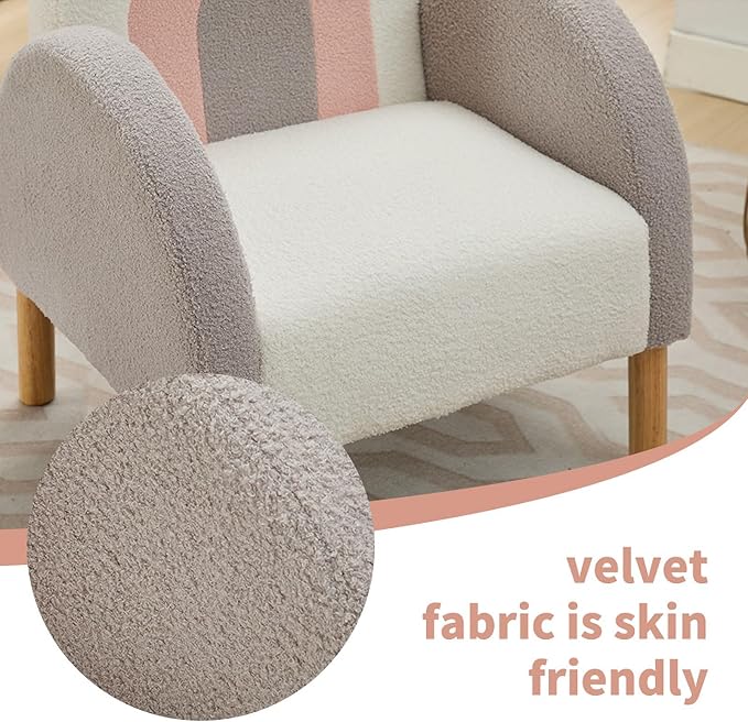 Modern Upholstered Accent Chair Armchair Side Chair Single Sofa Chair with Wooden Legs for Living Room Bedroom Reading Room
