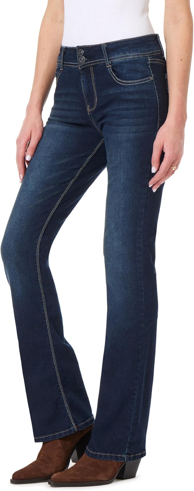 WallFlower Luscious Curvy Bootcut Jeans for Women Mid-Rise Insta Stretch Denim Size-Inclusive Juniors Jeans