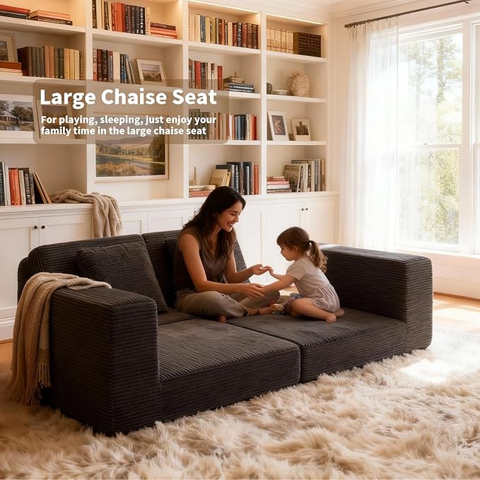FILUXE Modular Sectional Sofa Modern Modular Sofa Couch with Deep SeatComfy Cloud Couch Sectional Couches for Living Room Bedroom and Apartment2-SeaterDark Grey